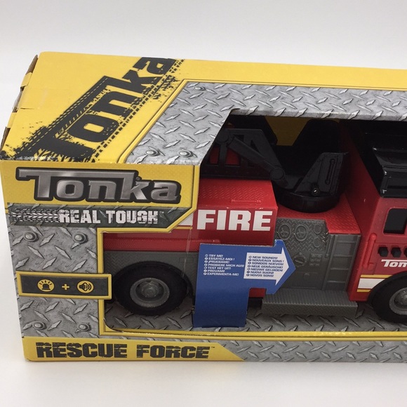 Tonka Real Tough Rescue Force Fire Truck Toy with Sounds Sirens Flash 12… - Picture 5 of 10